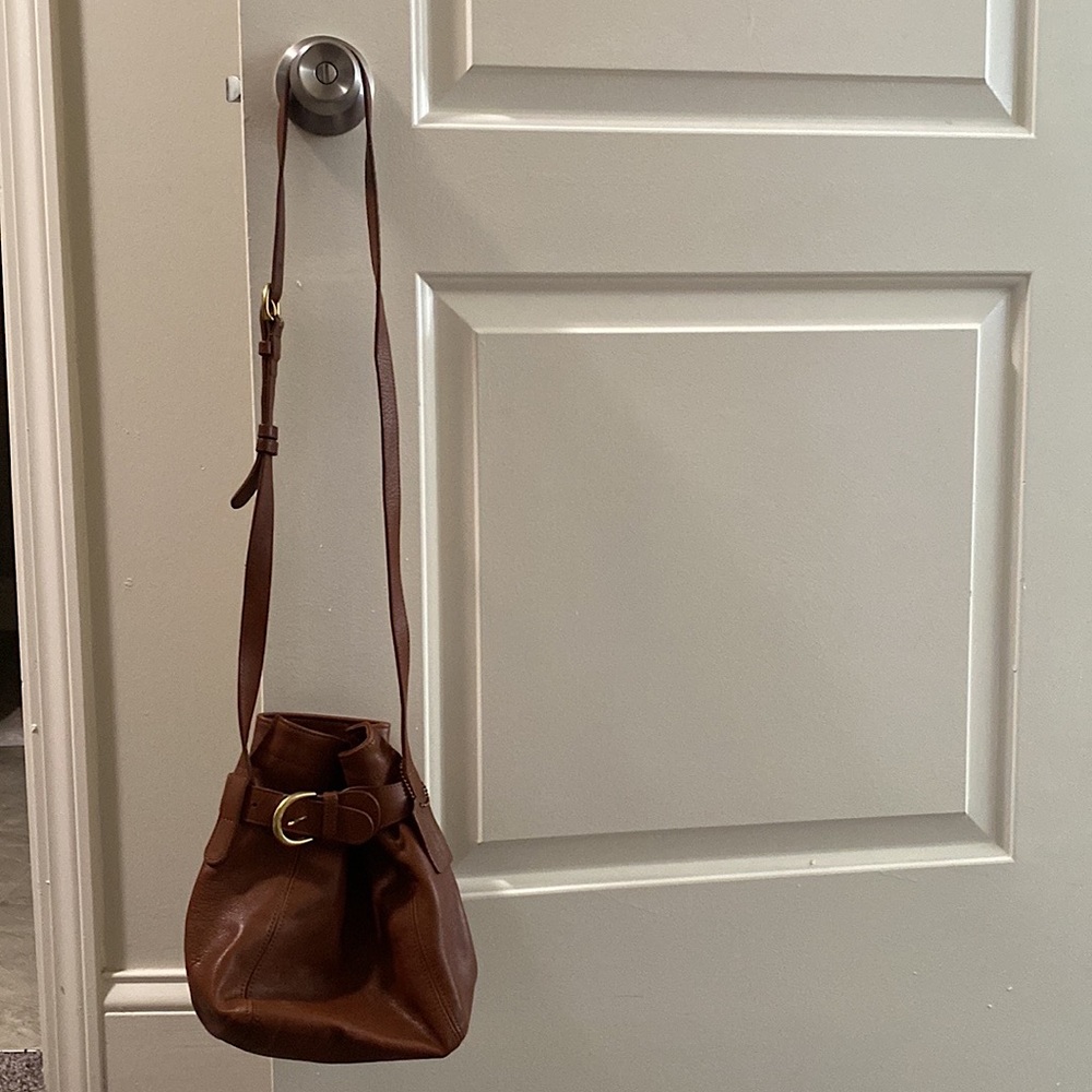 1990s coach brown leather buckle belt bag